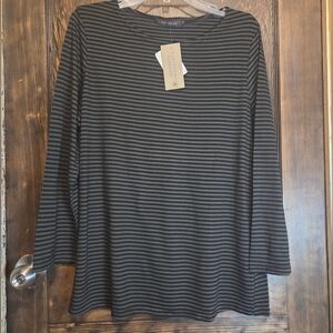NWT Cut Loose Black and Gray Striped Top